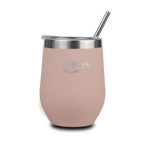 Cana termoizolanta cu pai Nava 360ml roz