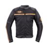 Geaca Moto Barbati W-TEC 2Stripe Negru/Bej/Orange