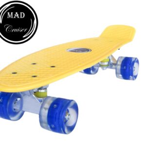 Penny board Mad Cruiser cu roti iluminate-galben