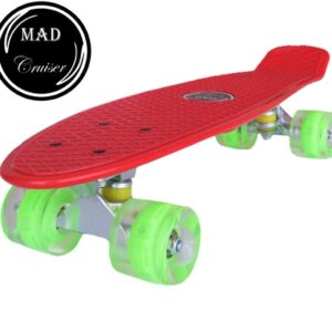 Penny board Mad Cruiser cu roti iluminate-rosu