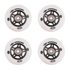 Roti WORKER 64 mm si rulmenti ABEC-5 Chrome - set 4 buc.