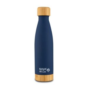 Sticla termoizolanta calatorii bambus Nava 500 ml navy