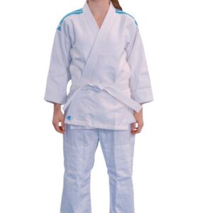 Kimono Judo Adidas Club J350 cu linii albastru solar