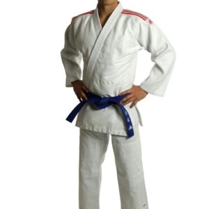 Kimono Judo Adidas Club J350 cu linii rosii